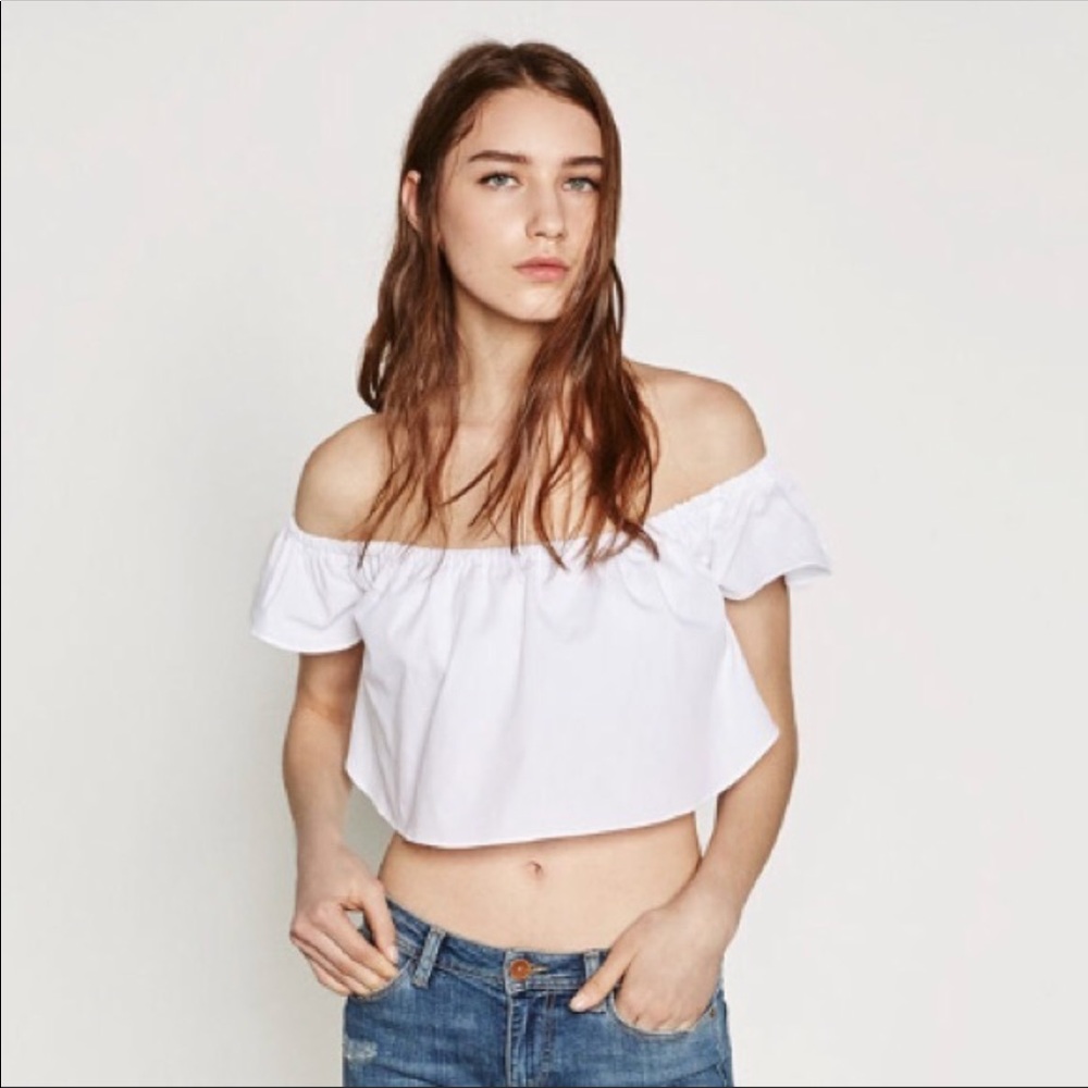 Zara Off the Shoulder Crop Top